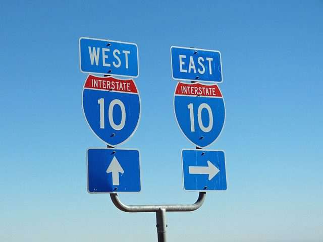 photo of interstate road-signs car shipping