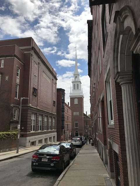 street view photo of Boston old north church car shipping