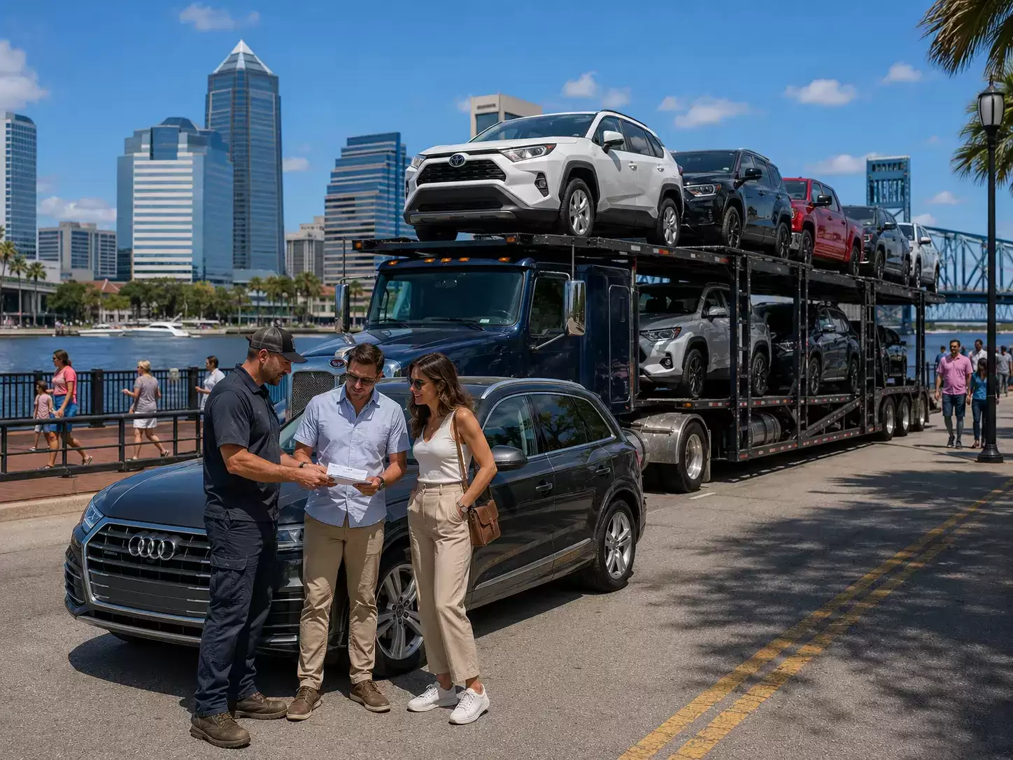 Florida car transport carrier meeting 40 something customers