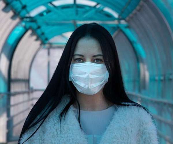 photo of masked woman during COVID-19