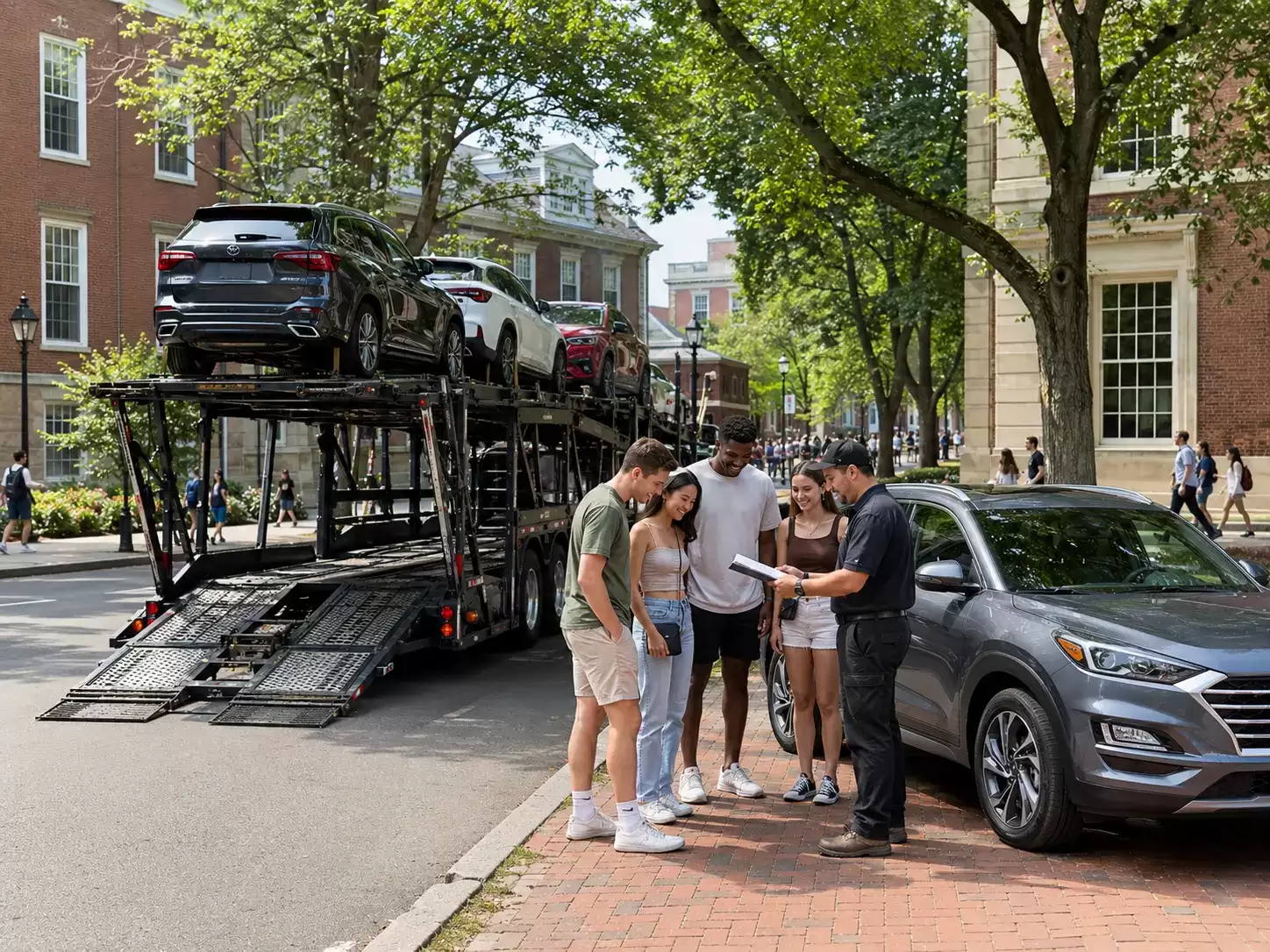 Rhode Island auto transport driver meeting 20 something customers