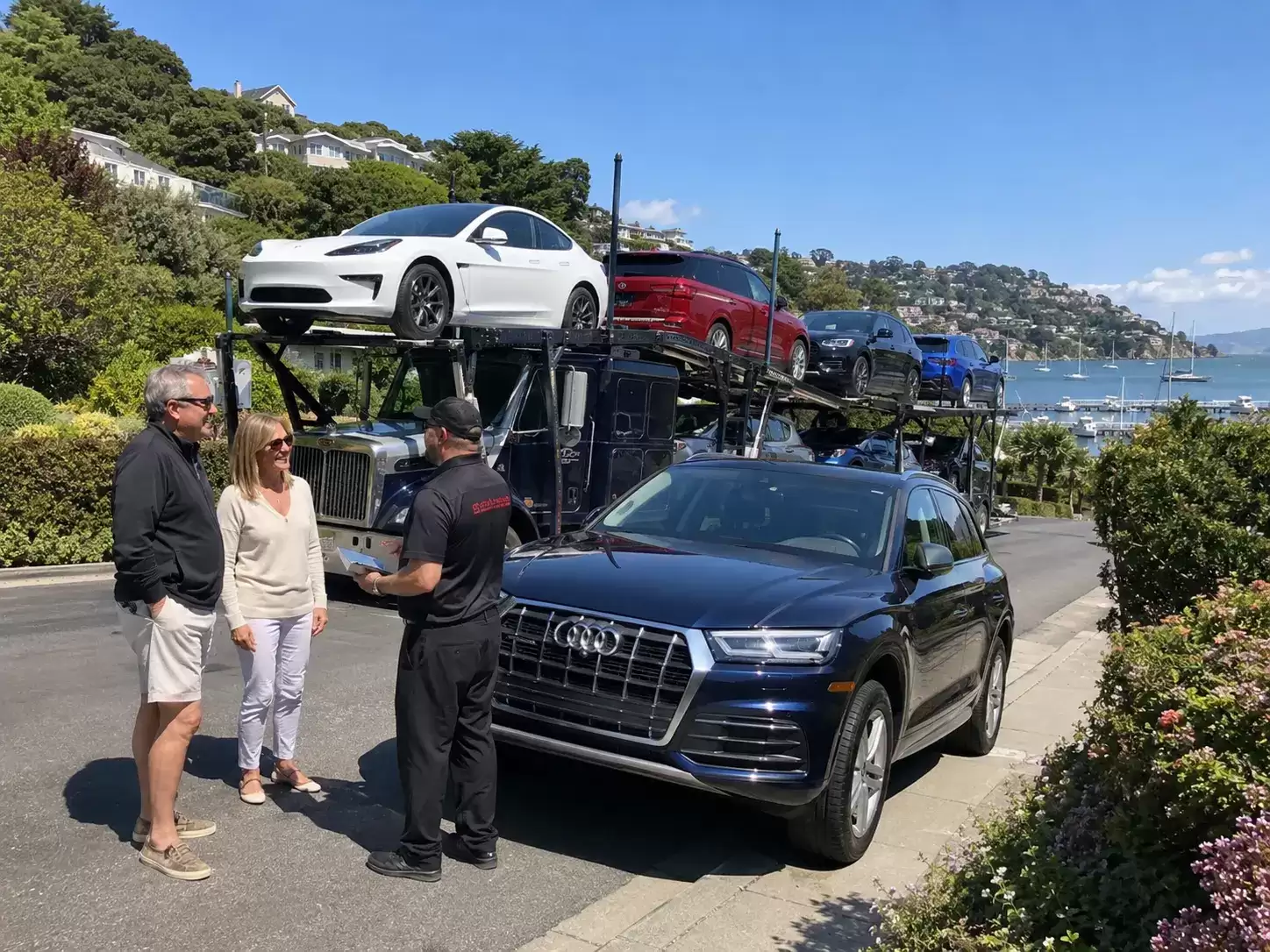 California Auto Transporter delivering to 50 something couple