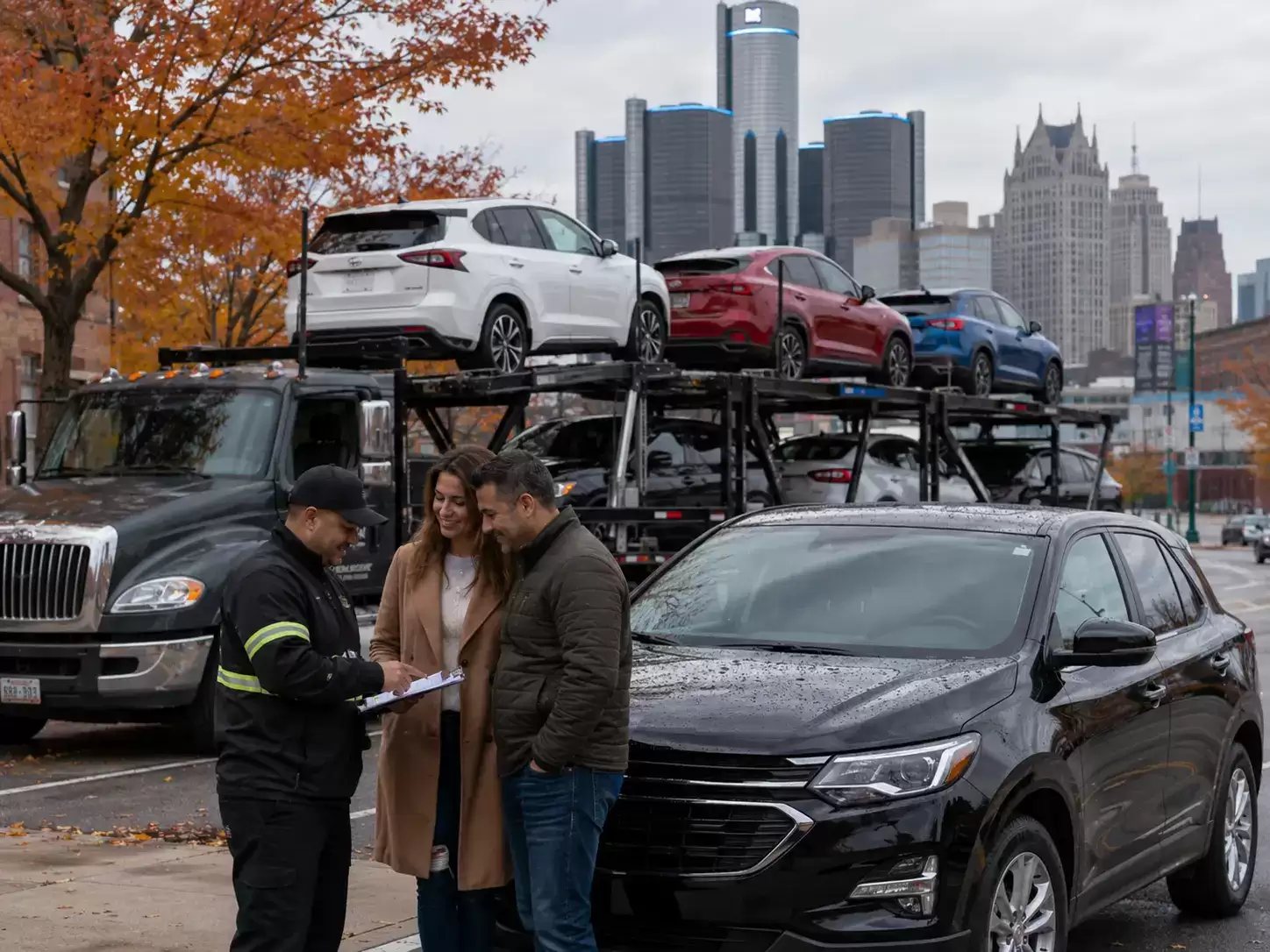 Michigan Auto Transporter delivering to 30 something couple