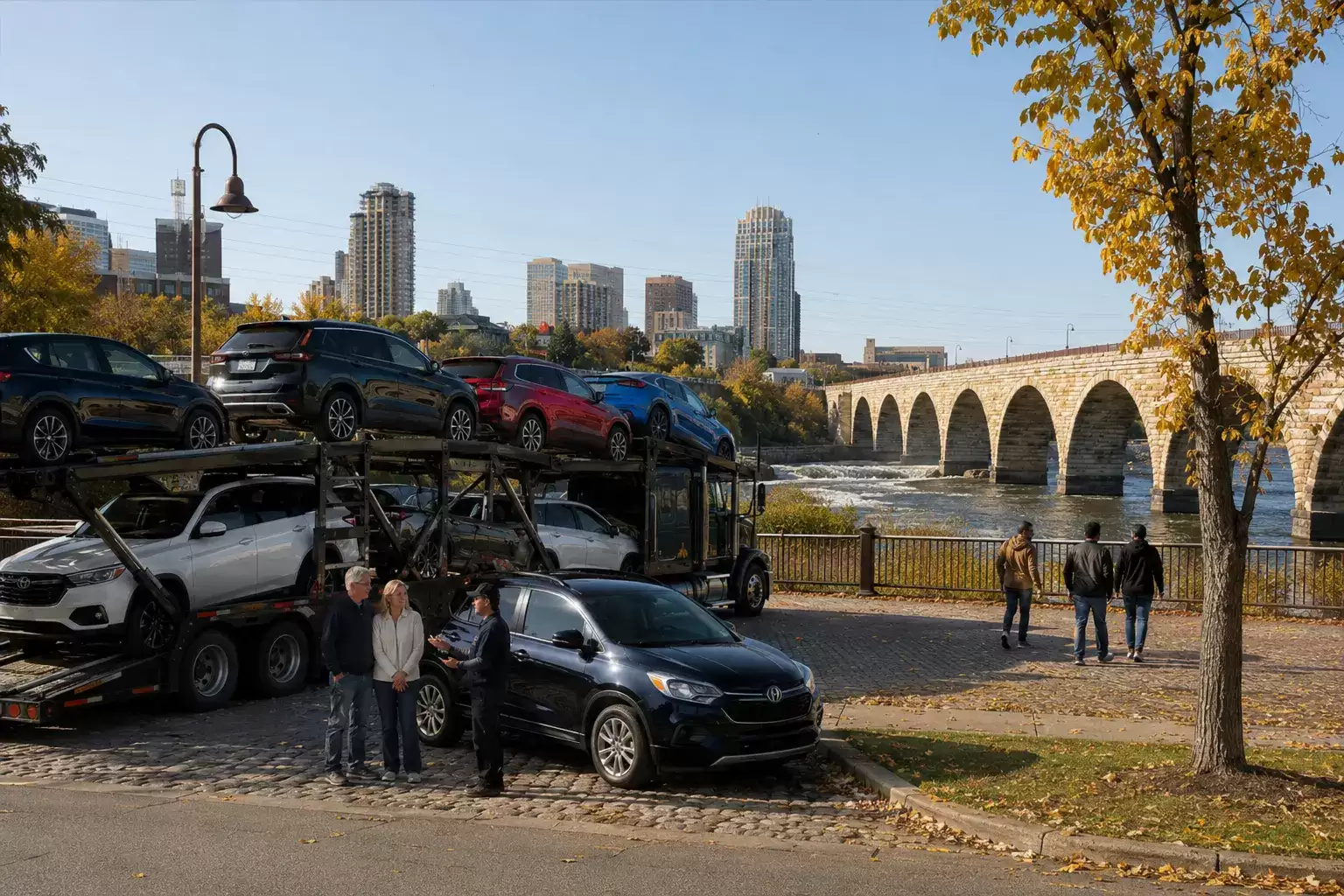 Minnesota Car Transporter delivering to 50 something couple