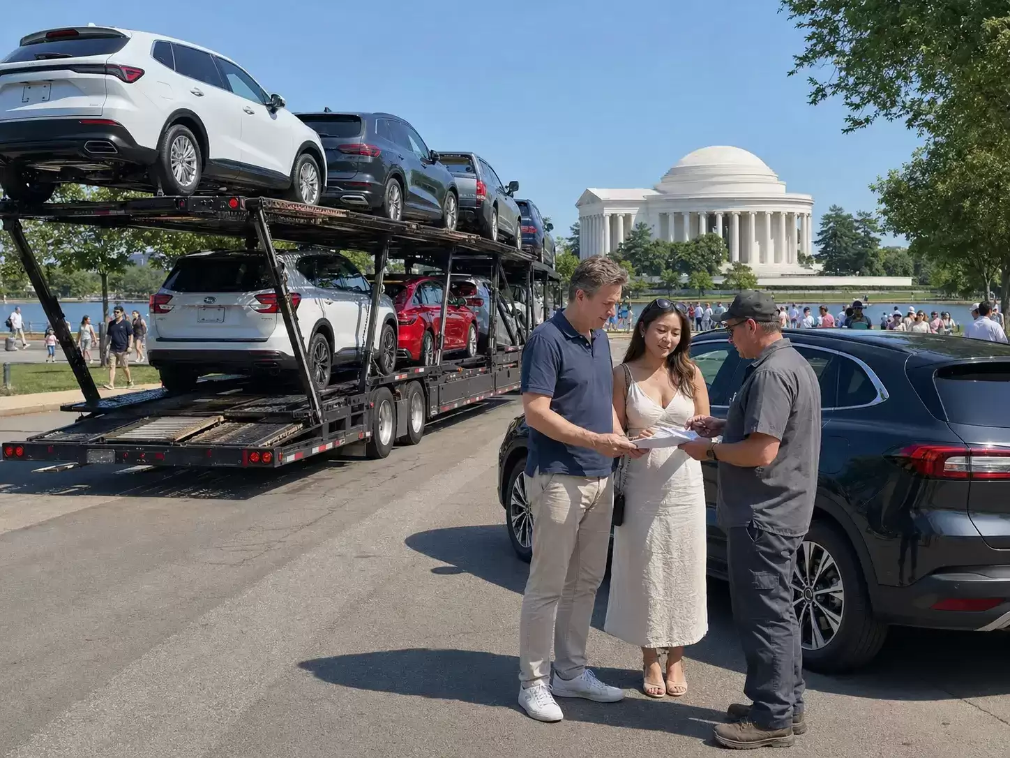 Washington DC car transport carrier meeting 40 something customer