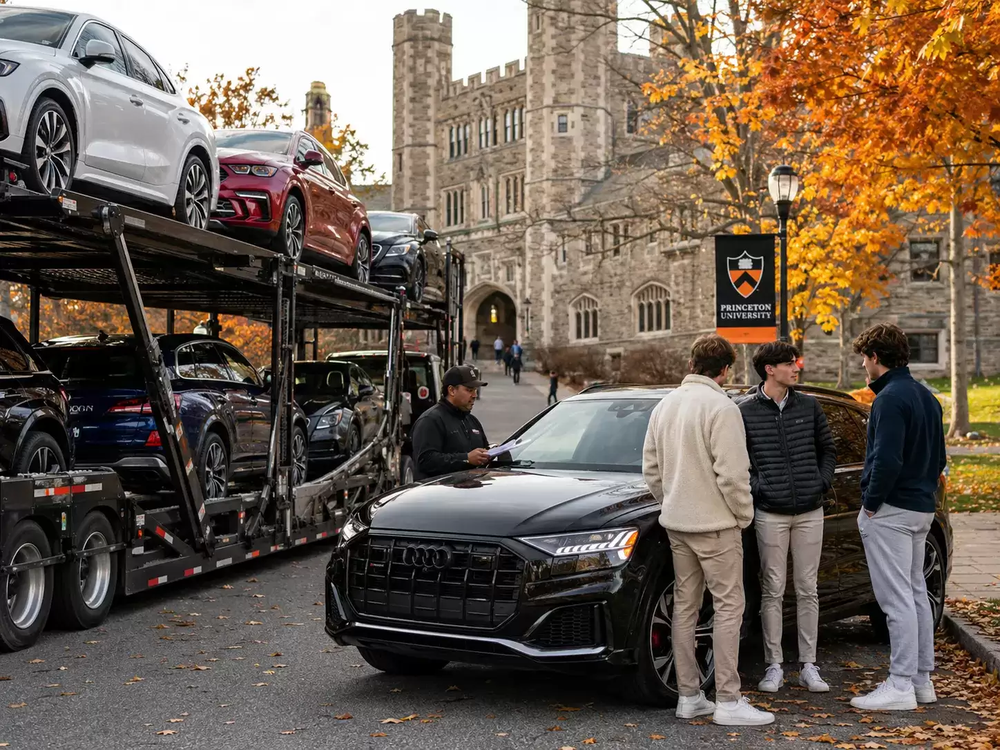 New Jersey Auto Transporter delivering to college kids