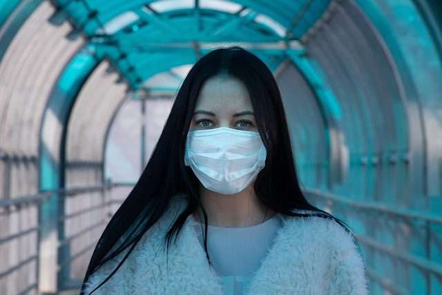 photo of masked woman during COVID-19