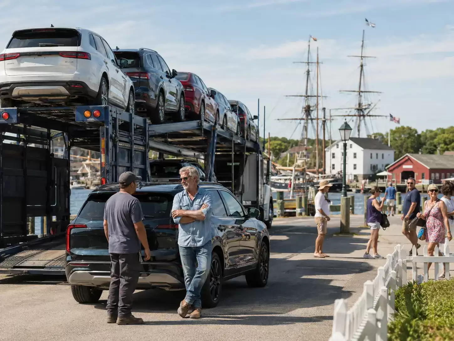 Connecticut vehicle transport truck meeting 60 something customer