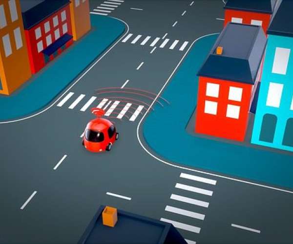 photo of a city scene gif car shipping autonomous vehicles