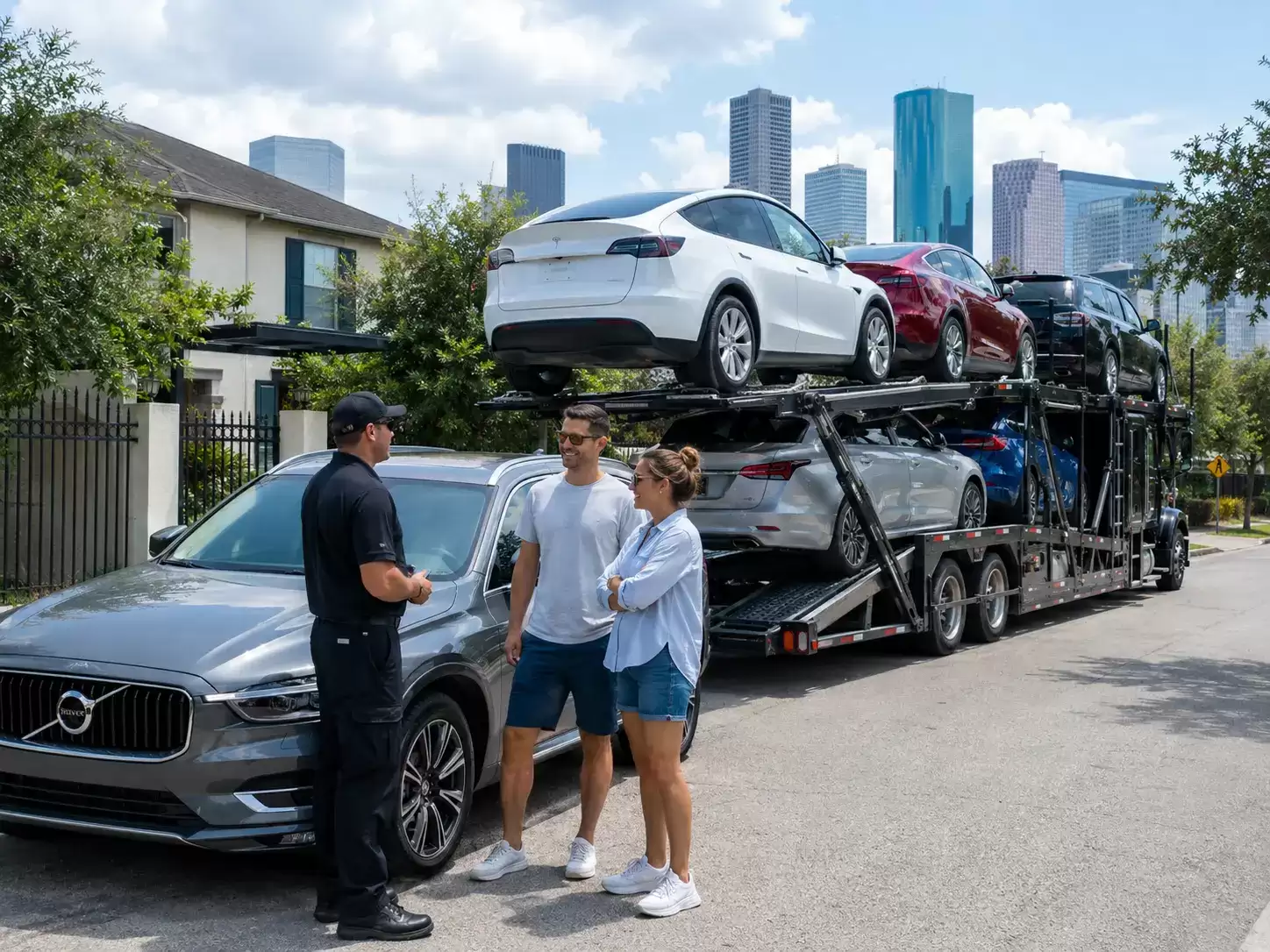 Texas Auto Transporter delivering to 30 something couple