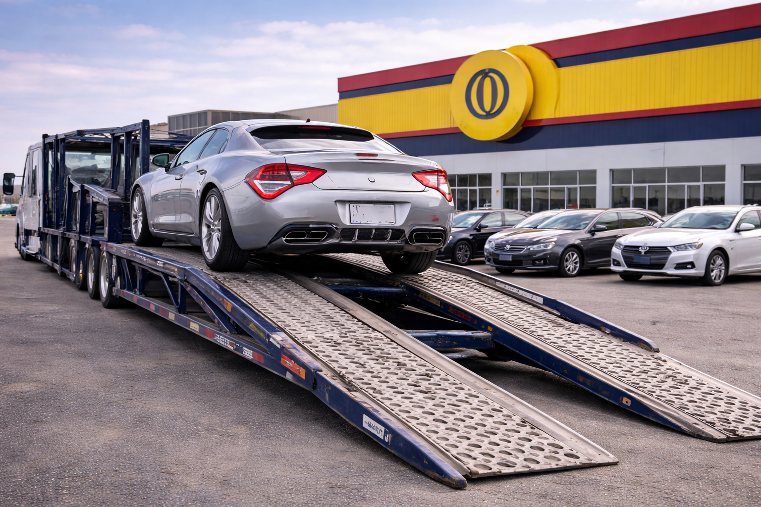 photo of auto auction car transporter Truck 