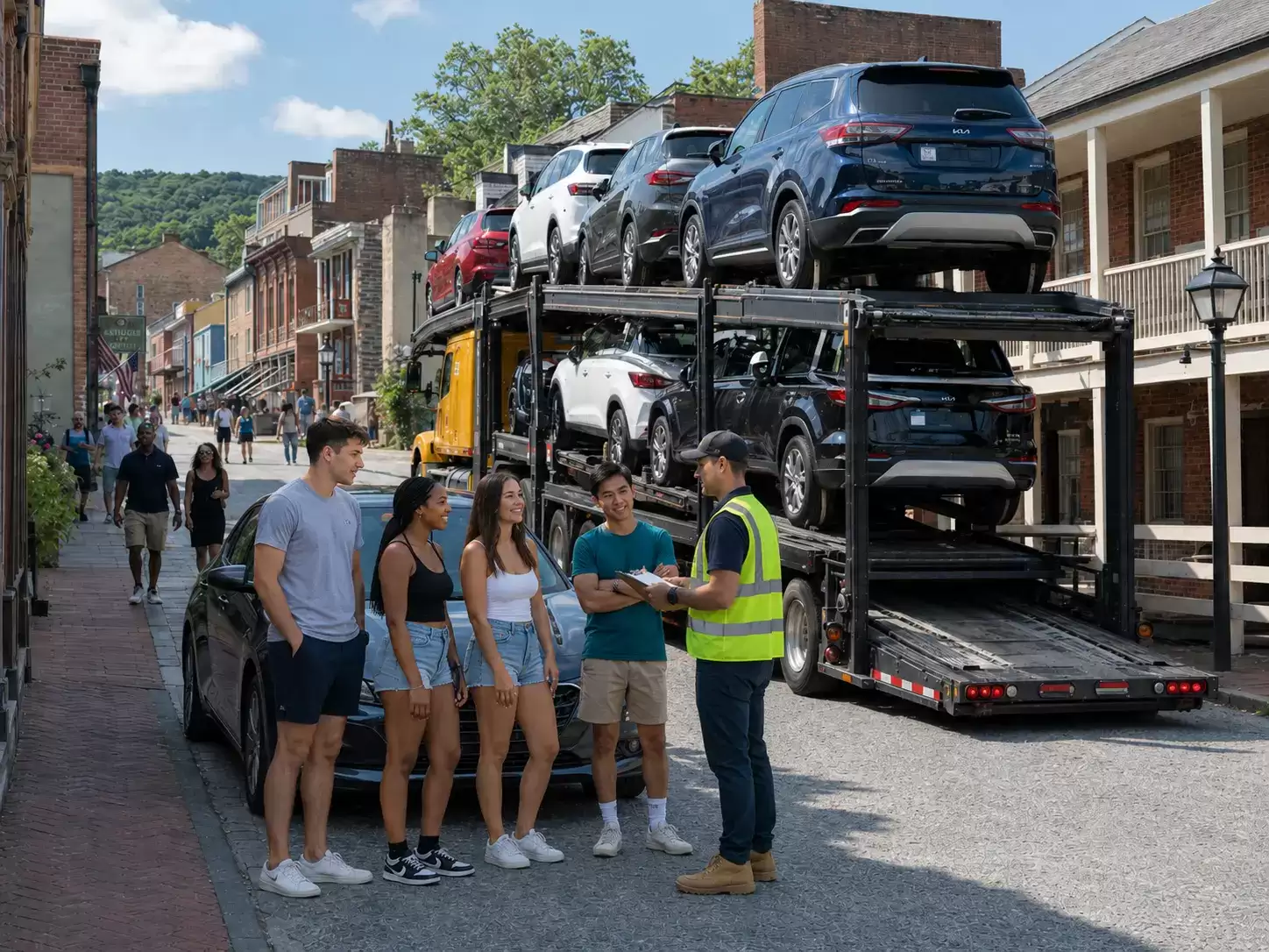 West Virginia auto transport driver meeting 20 something customers