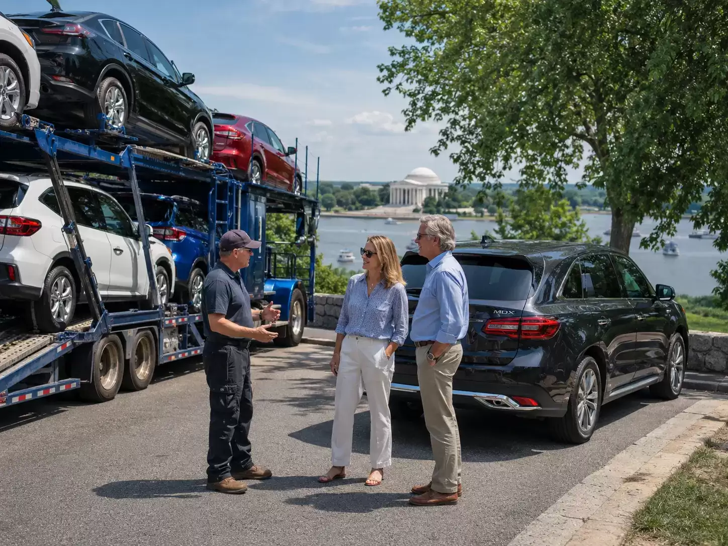 Virginia Car Transporter delivering to 50 something couple