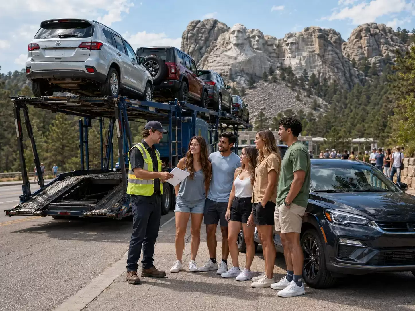 South Dakota auto transport driver meeting 20 something customers