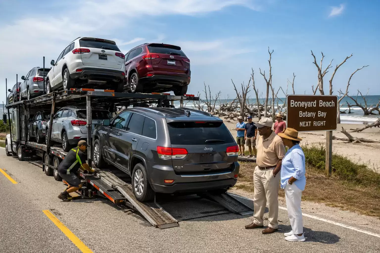 South Carolina Vehicle Transporter delivering to 70 something snowbirds